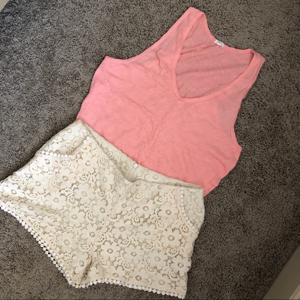 Lace Ivory White Shorts